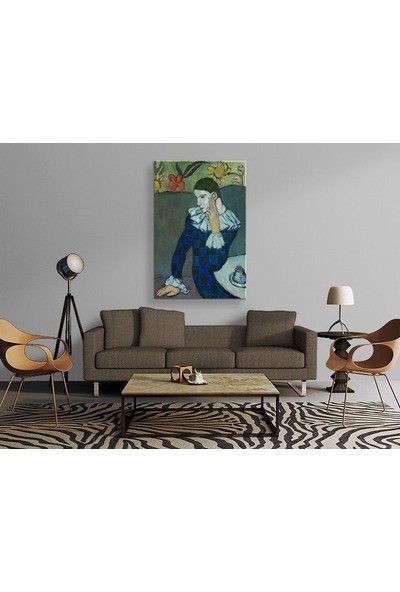 Tablo Kanvas Pablo Picasso - Seated Harlequin Tablo