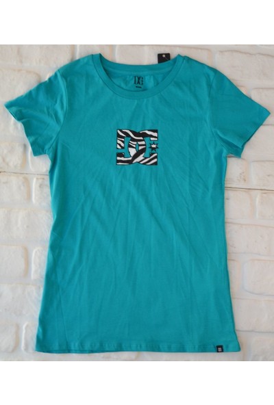 Dc Zebra Logo Tee Trop Grn Kadın T-Shirt