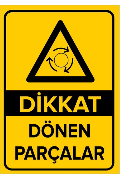 Garage 216 Dikkat Dönen Parçalar Levhası Aluminyum Kompozit