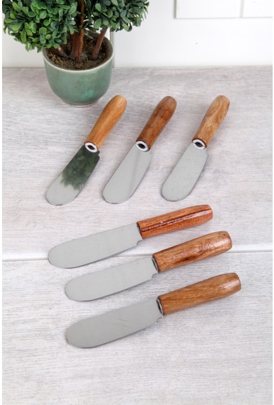 Queen's Kitchen Bambu Saplı Lüx 6 Adet Tereyağı-Reçel Bıçağı