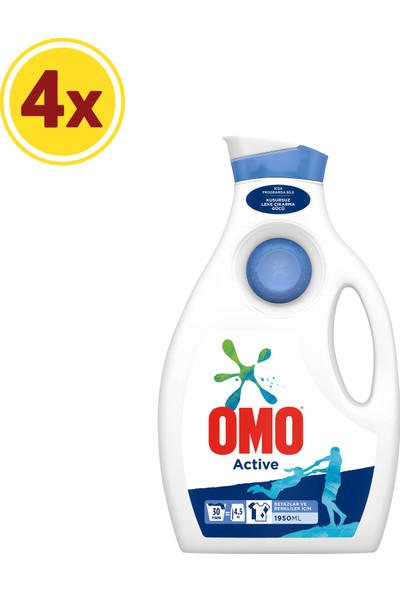 Omo Active Sıvı Çamaşır Deterjanı 4 x 30 Yıkama