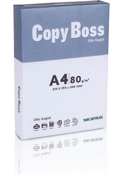 Copy Boss A4 80 Gr/m² Fotokopi Kağıdı 500 sayfa 5'li Paket / Koli