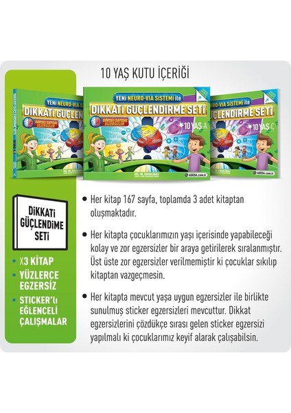 Dikkati Güçlendirme Seti Plus 10 Yaş Yeni Neuro Via Sistemi İle - Osman Abalı