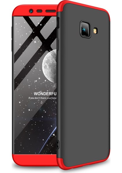 Samsung Galaxy J4 Core Kılıf Double Dip 360 Protective Siyah Kırmızı