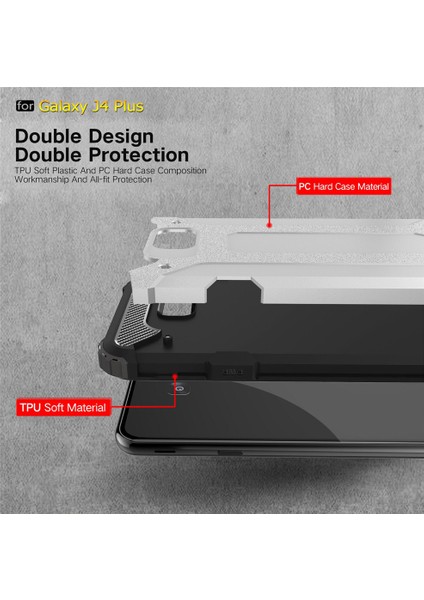 Samsung Galaxy J4 Core Kılıf Rugged Armor Kırmızı