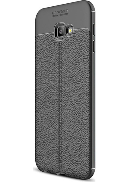 Samsung Galaxy J4 Core Kılıf Deri Dokulu Silikon Siyah