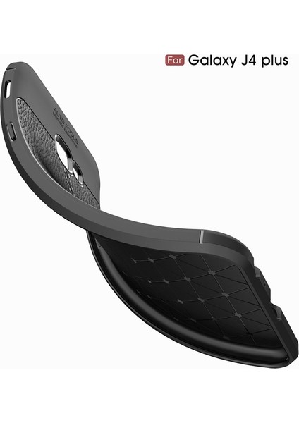 Samsung Galaxy J4 Core Kılıf Deri Dokulu Silikon Kırmızı