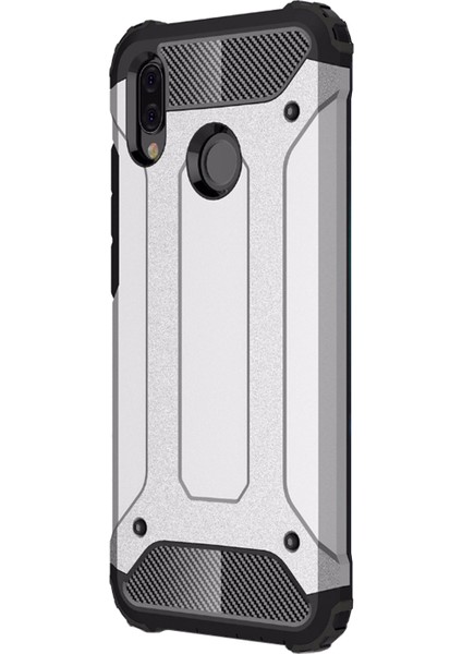 Huawei P Smart 2019 Kılıf Rugged Armor Gümüş