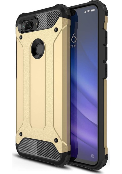 Xiaomi Mi 8 Lite Kılıf Rugged Armor Gold