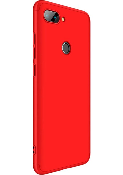 Xiaomi Mi 8 Lite Kılıf Double Dip 360 Protective Kırmızı