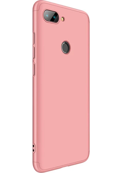 Xiaomi Mi 8 Lite Kılıf Double Dip 360 Protective Rose Gold