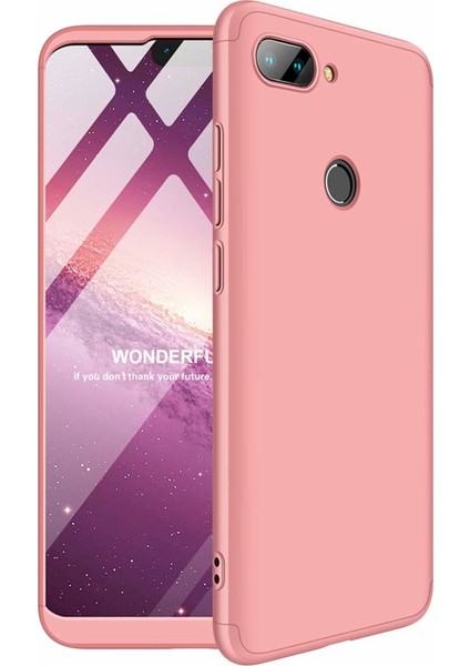 Xiaomi Mi 8 Lite Kılıf Double Dip 360 Protective Rose Gold