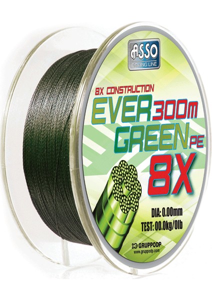 Ever Green 8 Örgü Mumlu İp Misina 300MT