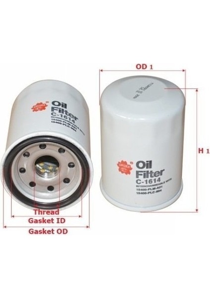 Sakura Honda Civic 1.4 1.6 FD6 FB7 FC5 Yağ Filtresi