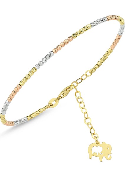 Altın Dorika Kelepçe Tricolor Fil Motifli KLDV42-1412