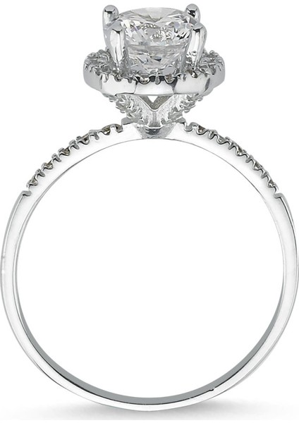 Beyaz Altın Tektaş Yüzük 1.00 karat Zirconia Özel Tasarım M615430560 fiyatları