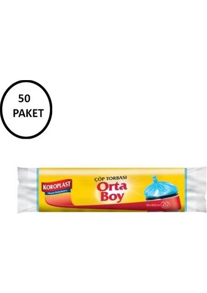 Orta Boy Çöp Torbası (50 Paket)