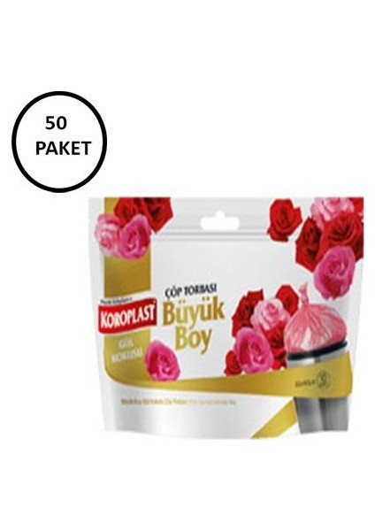 Gül Kokulu Büyük Boy Çöp Torbası (50 Paket)