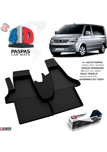 VW Transporter T5 4D Havuzlu Paspas 2003-2015 A+Kalite