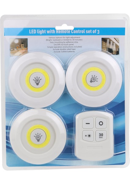 Uzaktan Kumandalı Yapışkanlı Led Spot Lamba Wt-364