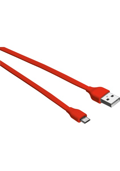 Trust Flat Micro-USB Data Kablosu 1m - Kırmızı