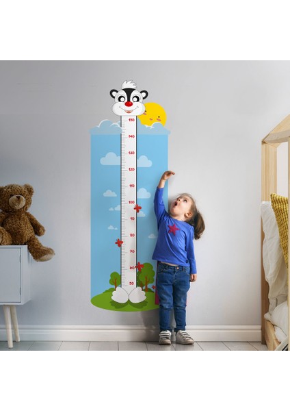 Küçük Sincap Boy Ölçer Sticker Duvar Stickerı