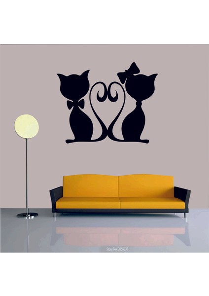 Kediler Sevgili Dekoratif Duvar Sticker fiyatları