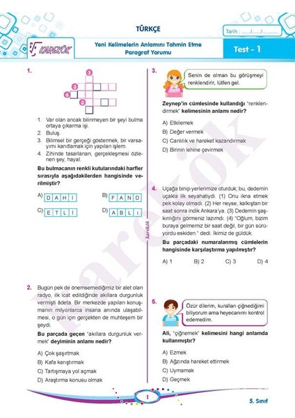 5. Sınıf Tüm Dersler Soru Bankası