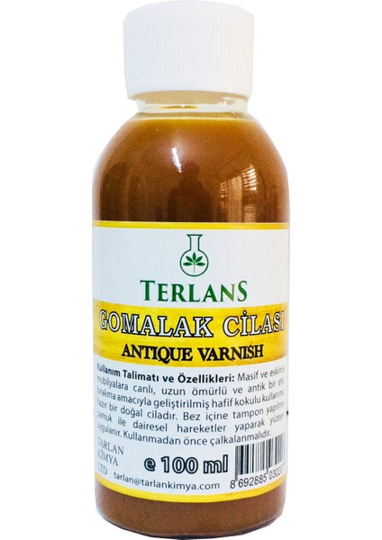 Terlans Doğal Ahşap Cilası Gomalak 100ml Antik Vernik - Shellac