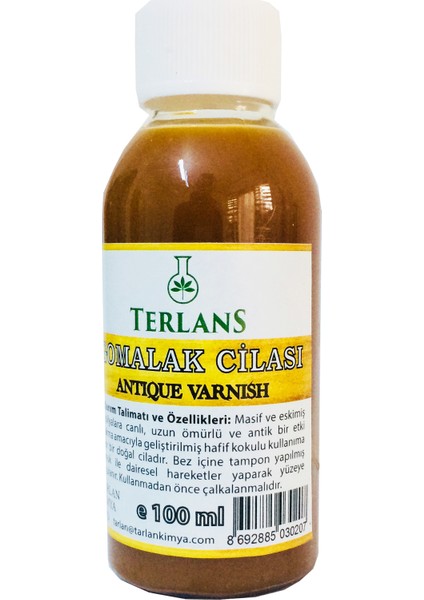 Terlans Doğal Ahşap Cilası Gomalak 100ml Antik Vernik - Shellac