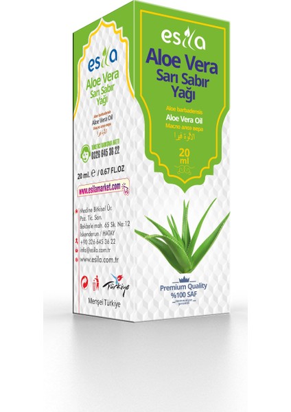 Aloe Vera (Sarı Sabır) Yağı 20ml