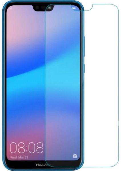 Huawei P20 Lite Kılıf Özel Karbon Niss Deri Görünümlü (Kırmızı) + Nano Cam Ekran Koruyucu