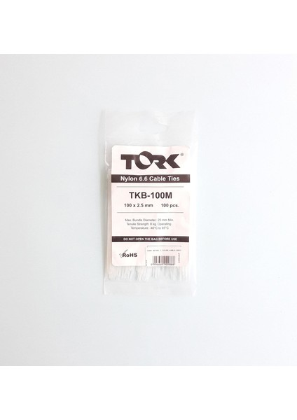 Beyaz Kablo Bağı 2,5X100