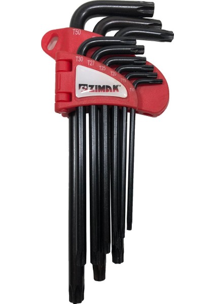 9 Parça Yıldız Tork Alyan Takımı 180 mm Uzun