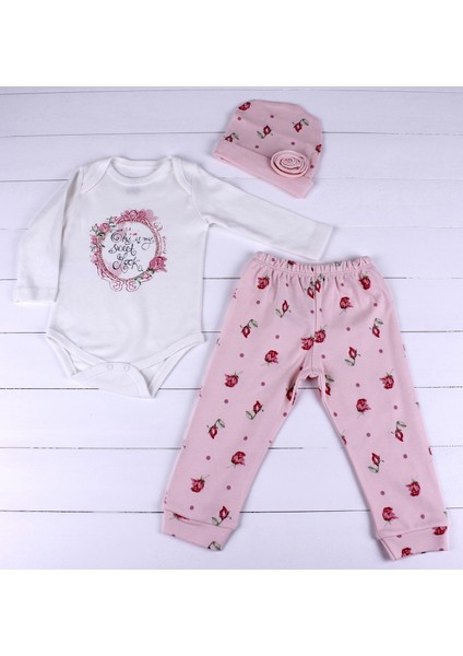 Güllü Puanlı Baskılı 3 Parça Takım