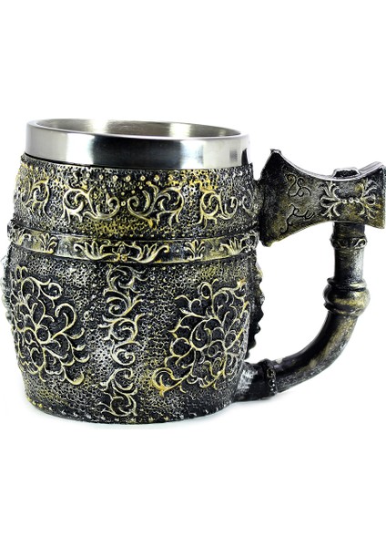 Baltalı Kurukafa Kabartmalı 3D Kupa Bardak