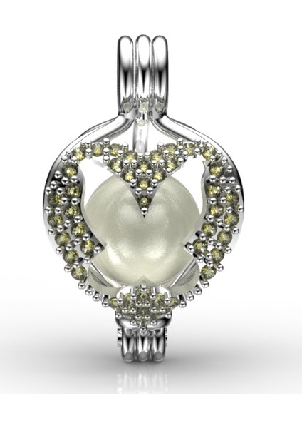 Citrine Kelebek Kolye Seti 9-10 Mm Beyaz Güney Denizi Aaa Kalite