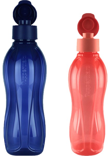 Eko Şişe 1 Litre Lacivert ve 750 ml Mercan
