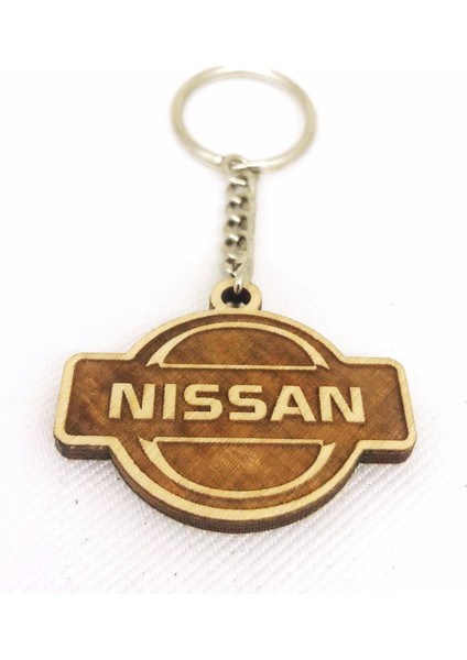 Nissan 2 li Lüks Araç Boyun Yastığı Siyah ve Ahşap Logo Anahtarlık