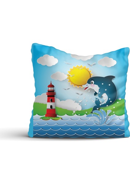 Cici Odam Yunus Fener ve Güneş Kırlent Kılıfı-60x60