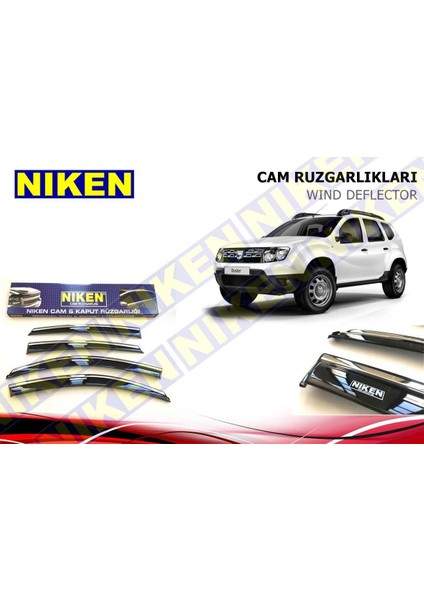 Dacia Duster Paslanmaz Kromlu 4'Lü Cam Rüzgarlığı Seti 2010-2017