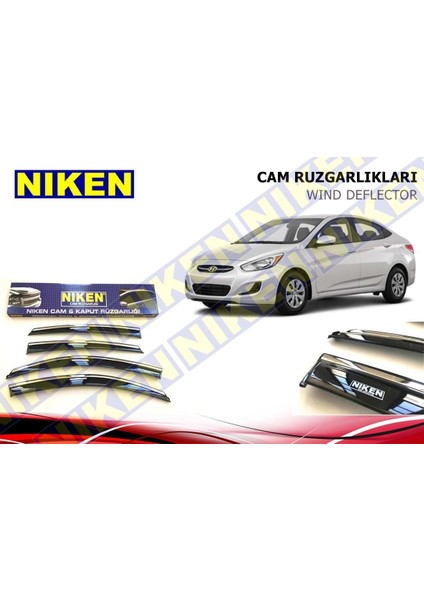 Hyundai Accent Blue Paslanmaz Kromlu 4'Lü Cam Rüzgarlığı Seti 2012 Üzeri