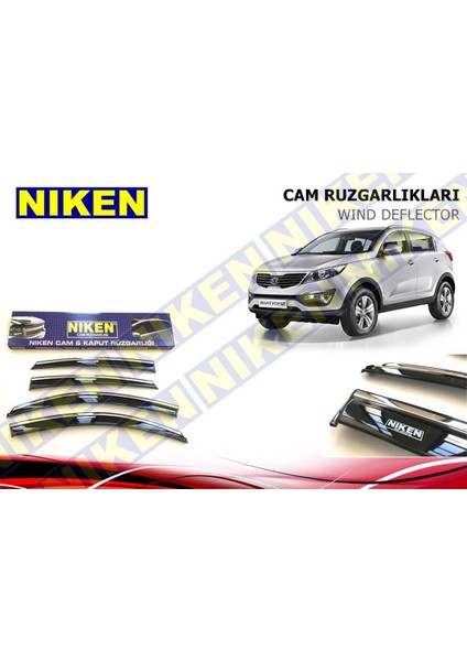 Kia Sportage Paslanmaz Kromlu 4'Lü Cam Rüzgarlığı Seti 2010-2015