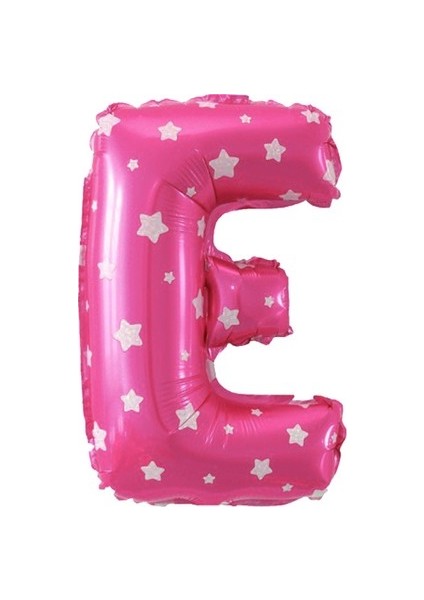 E Harf Pembe Kalp Folyo Balon 40 cm
