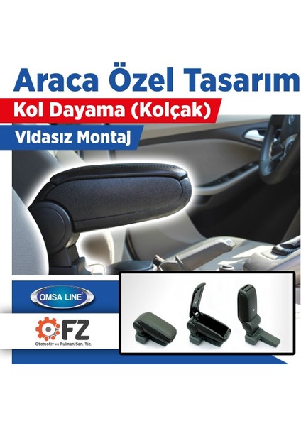 Omsa Line Ford Focus 2 Araca Özel Kol Dayama Kolçak Siyah 2005-2011