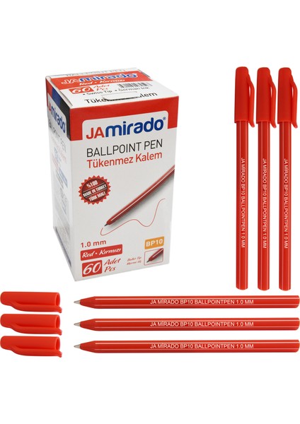 Ja Mirado Bp10 Tükenmez Kalem Kırmızı 60'Lı Kutu