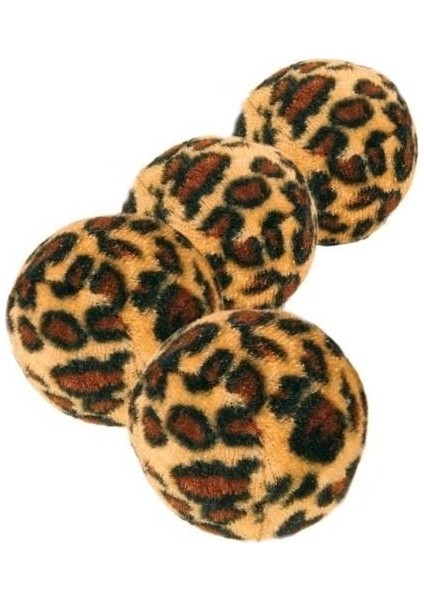 Leopar Desenli Kedi Oyuncak Top 4Cm 4Ad