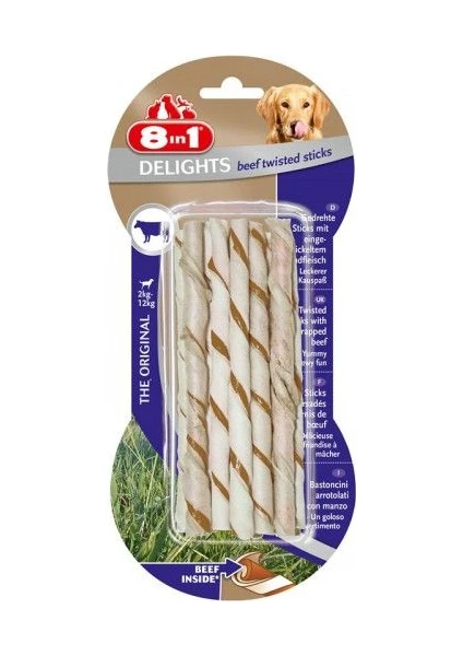 Delights Bones Biftekli Köpekler İçin Twested Sticks 10 Lu