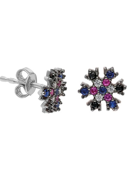Eg0268 Gümüş Renkli Kar Tanesi Küpe