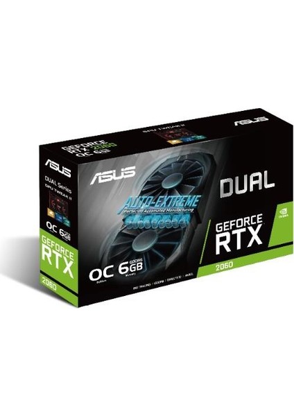 DUAL GeForce RTX 2060 6GB OC 192Bit GDDR6 (DX12) PCI-E 3.0 Ekran Kartı (DUAL-RTX2060-O6G)